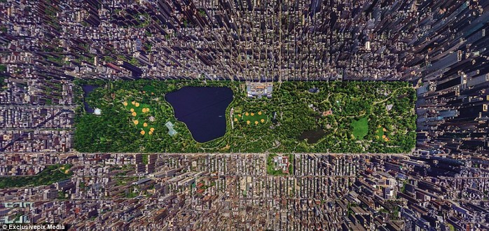 Central Park in Manhattan: The stunning images were taken by a group of Russian photographers by the name of AirPano