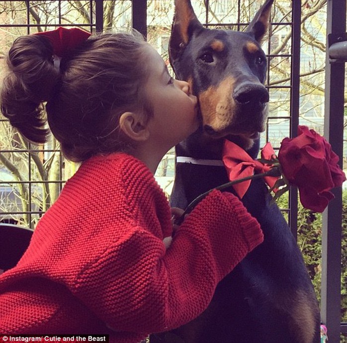 Sitting pretty: Sienas mother  said the pup never leaves her daughters side