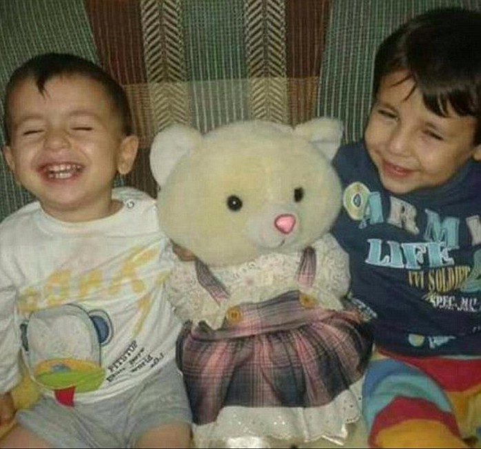 Heartbreaking: The bodies of Aylan, three (left) and his brother Galip, five (right) washed up on the shores of the Mediterranean