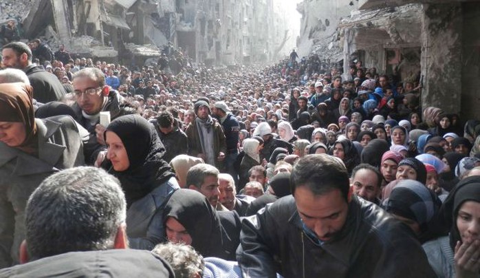 Al-Yarmouk camp, south of Damascus on January 31, 2014.