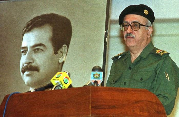 FILE - In this, Saturday, April 15, 2000, file photo, Iraqs Deputy Prime Minister Tariq Aziz addresses journalists in Baghdad, where he said Iraq does not accept a new U.N. Security Council plan to resume weapons inspections in the country. Tariq Aziz, the debonair Iraqi diplomat who made his name by staunchly defending Saddam Hussein to the world during three wars and was later sentenced to death as part of the regime that killed hundreds of thousands of its own people, has died in a hospital in southern Iraq. He was 79. Photo: JASSIM MOHAMMED, AP / AP