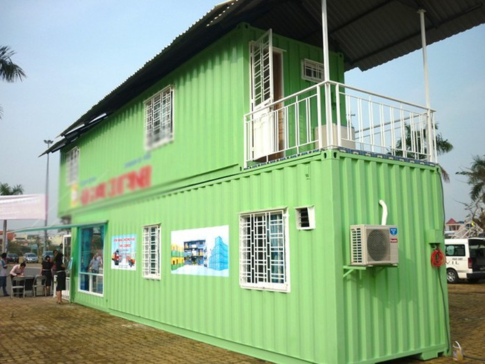 Một ngôi nhà container được lắp ráp từ 2 thùng container, có mức giá từ 150-300 triệu đồng, tùy vào thiết kế. Ảnh: Tuấn Anh