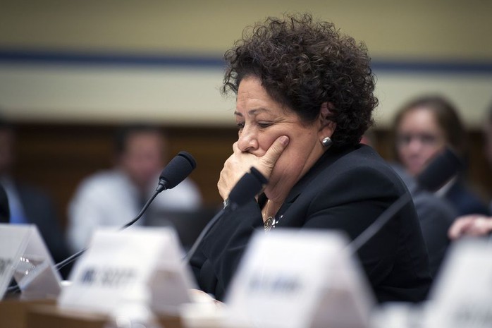 Office of Personnel Management (OPM) Director Katherine Archuleta testifies on Capitol Hill in Washington, Tuesday, June 16, 2015, before the before the House Oversight and Government Reform Committee hearing on the OPM data breach. In the cyberattack targeting federal personnel records, hackers are believed to have obtained the Social Security numbers, birth dates, job actions and other private information on every federal employee and millions of former employees and contractors. (AP Photo/Cliff Owen)