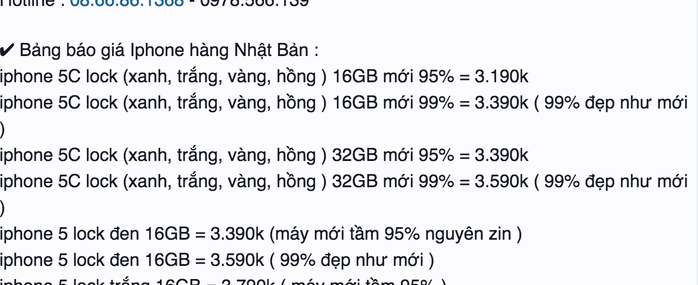 Giá iPhone khóa mạng Nhật tăng từ 100 đến 200 ngàn đồng