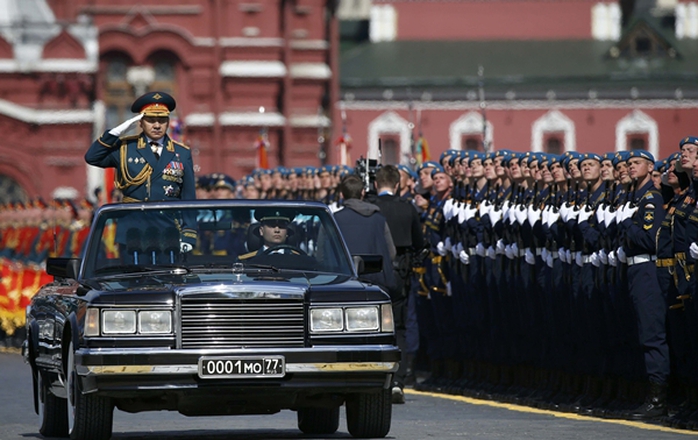 Russian Defence Minister Shoigu takes part in the Victory Day parade at Red Square in Moscow