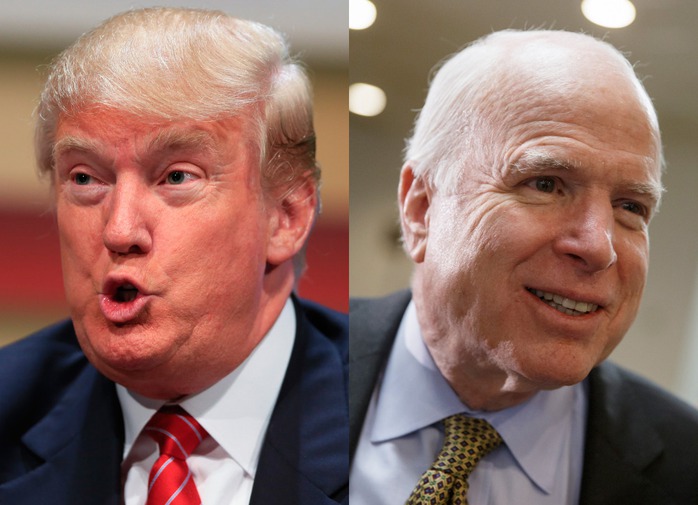 Donald Trump (trái) và John McCain (phải). Ảnh: AP