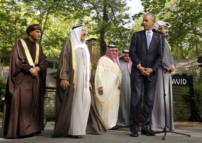 Tổng thống Mỹ Barack Obama tại cuộc họp báo chung sau hội đàm ở Trại David hôm 14-5. Ảnh: Reuters