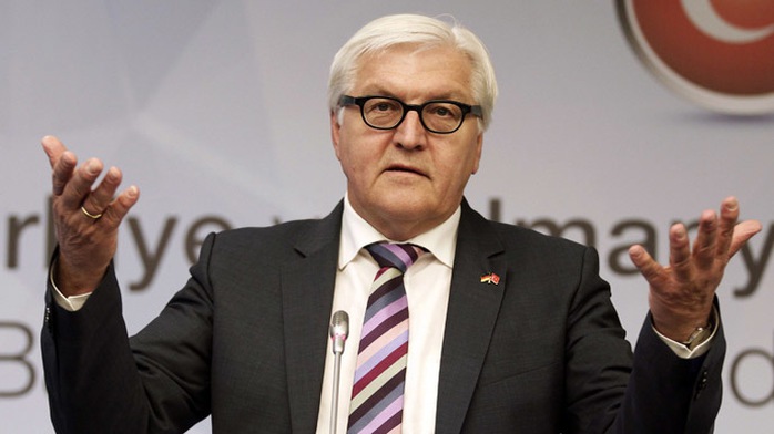 Ngoại trưởng Đức Frank-Walter Steinmeier  đã bác bỏ đề xuất mời Tổng thống Nga Vladimir Putin tham dự Hội nghị G7. Ảnh: Reuters