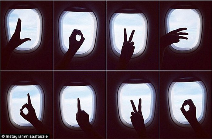 Thông điệp Love Divo (Yêu Divo) mà Nisa vẽ tặng bạn trai trên cửa sổ máy bay. Ảnh: Instagram