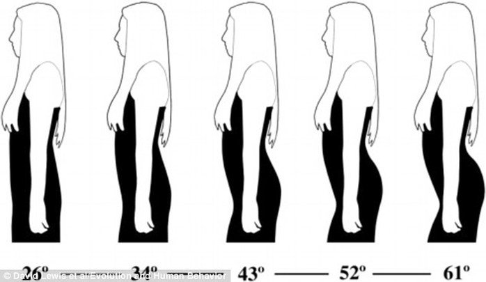 Đàn ông thích phụ nữ có phần cột sống dưới cong 45,5 độ. Ảnh: Daily Mail