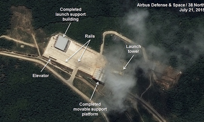 Ảnh chụp từ vệ tinh cho thấy khu vực phóng tên lửa của Triều Tiên đã được nâng cấp. Ảnh: AP