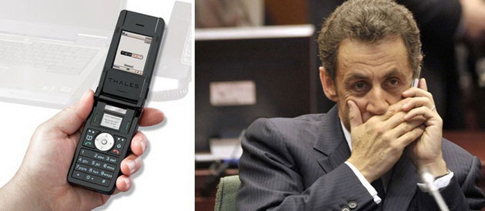 Ông Nicolas Sarkozy thử máy Teorem từ thời làm tổng thống Ảnh: LE POINT