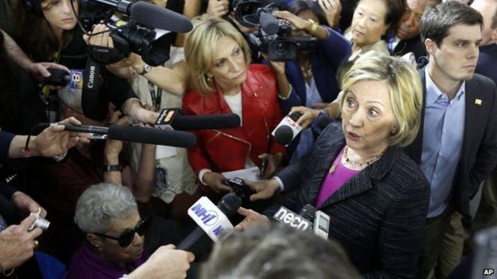 Bà Hillary Clinton đang là ứng viên tiềm năng của Đảng Dân chủ trong cuộc tranh cử Tổng thống 2016. Ảnh: AP