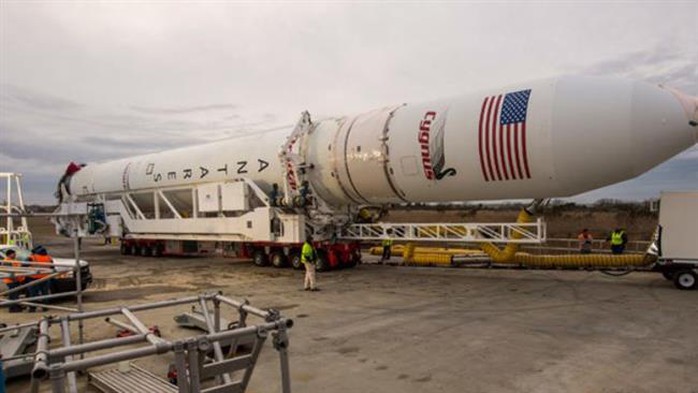 Tên lửa đẩy Antares của Orbital Sciences chụp tại cơ sở phóng tên lửa của NASA hồi tháng 1-2014. Ảnh: PressTV