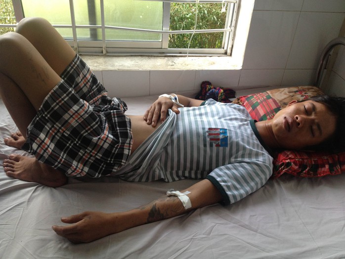 Nguyễn Tiến Thành khi nằm điều trị tại bệnh viện Bà Rịa