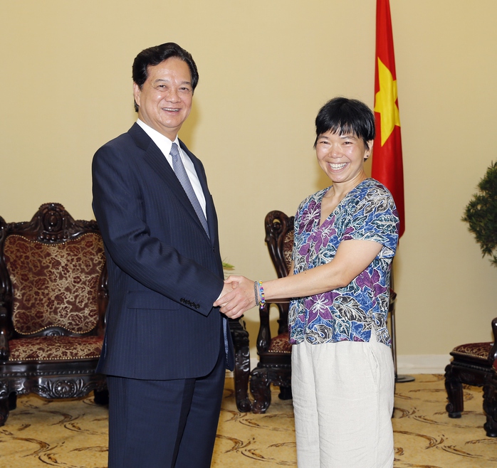 Giáo sư Lưu Lệ Hằng tại buổi gặp gỡ Thủ tướng Nguyễn Tấn Dũng Ảnh: TTXVN