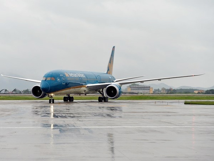 Chiếc Boeing 787-9 Dreamliner tại sân bay quốc tế Nội Bài - Ảnh do Vietnam Airlines cung cấp