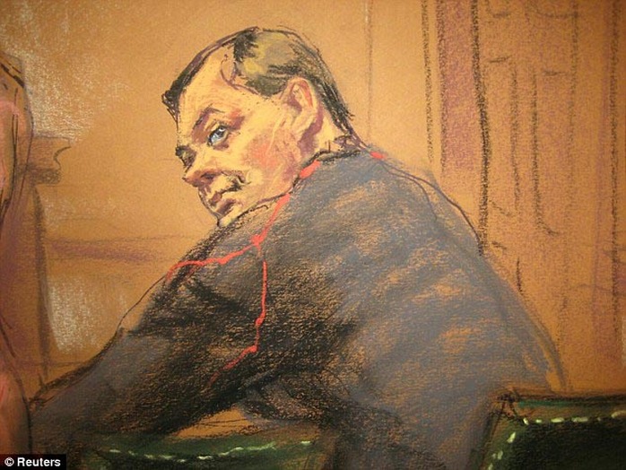 Bức phác thảo chân dung Evgeny Buryakov tại tòa án ở Manhattan, New York - Mỹ 
Ảnh: REUTERS