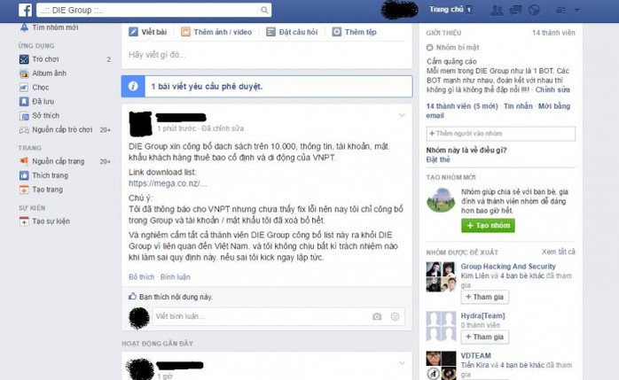 Hình ảnh được chia sẻ bởi một thành viên trong nhóm DIE Group trên Facebook.