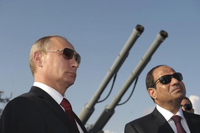 Tổng thống Nga Putin và Tổng thống Ai Cập Abdel Fattah al-Sisi. Ảnh: Reuters