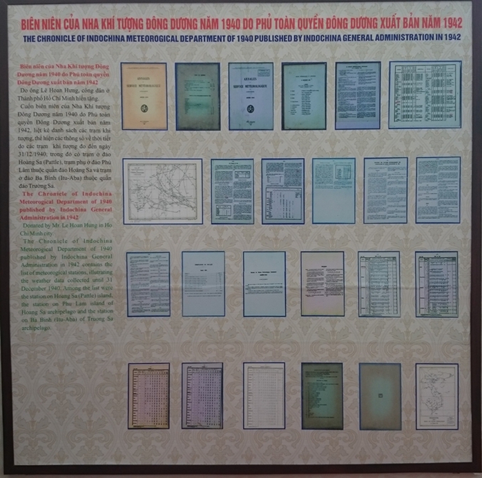 Biên niên khí tượng do Phủ Toàn quyền Đông Dương xuất bản năm 1942 thể hiện 2 quần đảo Hoàng Sa, Trường Sa là của Việt Nam