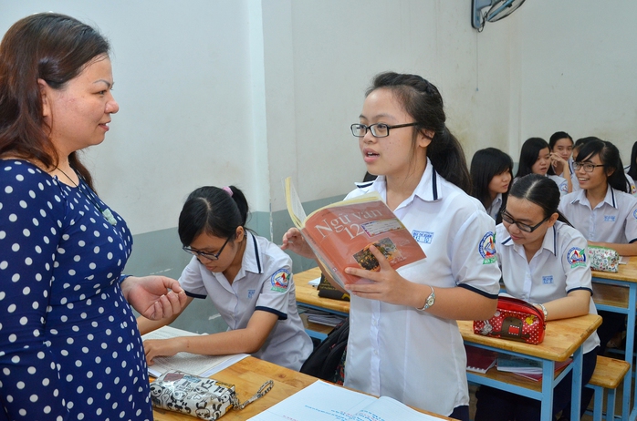 Giờ học môn ngữ văn của học sinh Trường THPT Bùi Thị Xuân, TP HCM. Ảnh: T. Thạnh/NLĐ