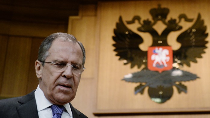 Russias Foreign Minister Sergey Lavrov prior to the beginning of a press-conference summarizing the results of the Russian diplomacy in 2014.(RIA Novosti / Maxim Blinov)