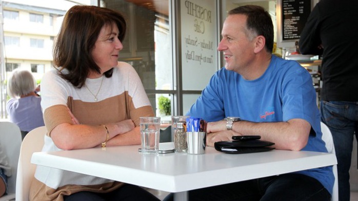 John Key and wife Bronagh have a coffee at Rosehip, now Rosie cafe, the morning after the 2011 election.