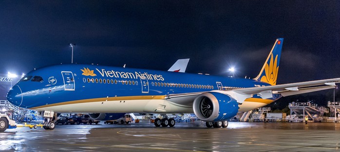 Máy bay Boeing 787-9 Dreamliner mang nhận diện thương hiệu mới của Vietnam Airlines