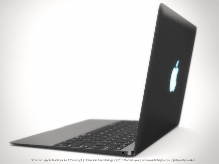 Hình ảnh MacBook Air 12-inch được dựng lại. Ảnh: 9to5mac