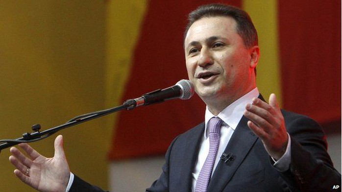 Thủ tướng Macedonia Nikola Gruevski đang đối mặt sức ép từ chức. Ảnh: AP