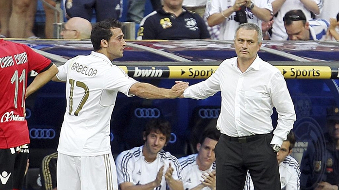 Arbeloa và HLV MOurinho khi ông còn dẫn dắt Real Madrid