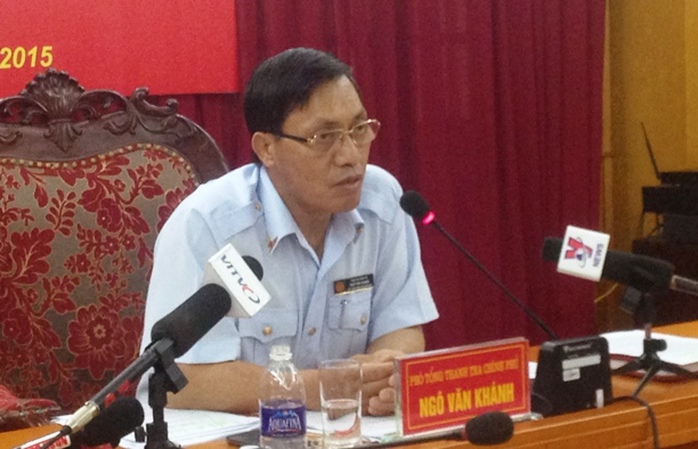 Phó Tổng Thanh tra Ngô Văn Khánh tại buổi họp báo