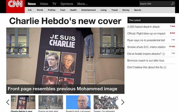 Đài CNN không đăng tải bìa báo mới của Charlie Hebdo