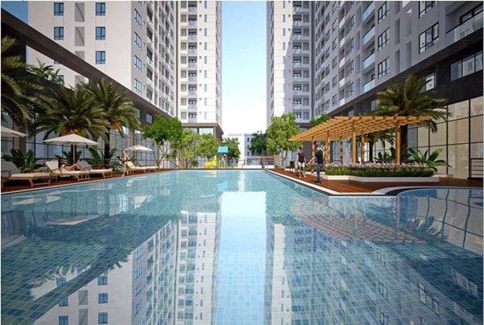 Phối cảnh hồ bơi ở khu hộ florita
