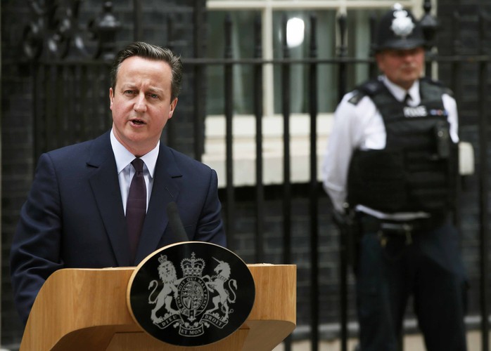 Thủ tướng Anh David Cameron phát biểu sau khi thắng cử hôm 8-5Ảnh: Reuters