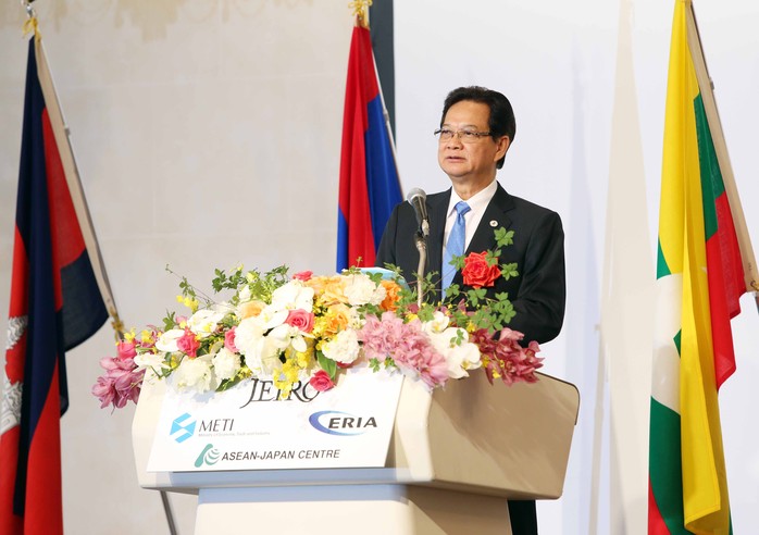 Thủ tướng Nguyễn Tấn Dũng phát biểu tại Diễn đàn Năm nền Kinh tế MekongẢnh: TTXVN