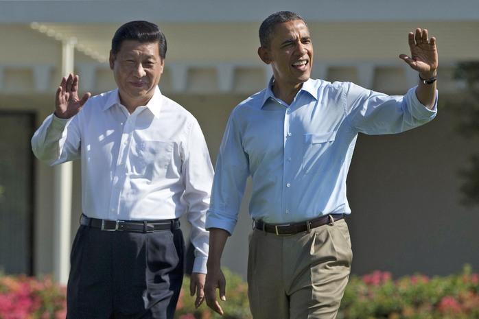 Tổng thống Mỹ Barack Obama (phải) và Chủ tịch Trung Quốc Tập Cận BìnhẢnh: AP