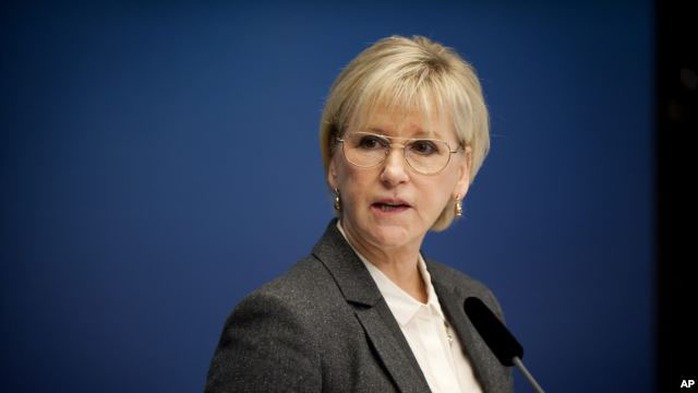 Ngoại trưởng Thụy Điển Margot Wallstrom
Ảnh: AP