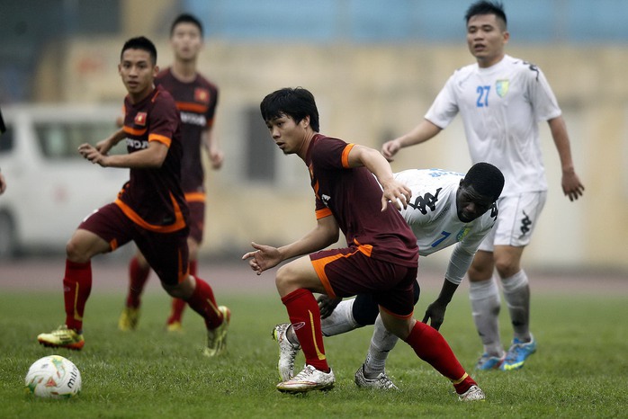 Công Phượng là người ấn định tỉ số 3-1 cho Olympic Việt Nam ở phút 90                              Ảnh: Hải Anh