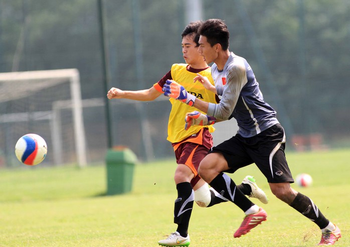 Đấu với U23 Myanmar là cơ hội cuối cùng để các cầu thủ U23 Việt Nam giành suất dự SEA Games 2015Ảnh:  Hải Anh