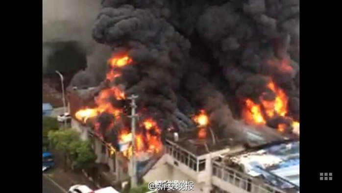 Vụ cháy ở An Hui hôm 20-8. Ảnh: Sina