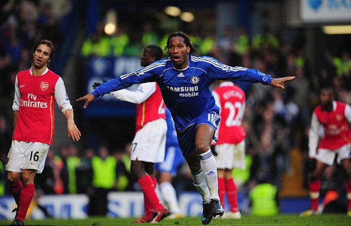 Drogba thường ghi bàn mỗi lần gặp Arsenal