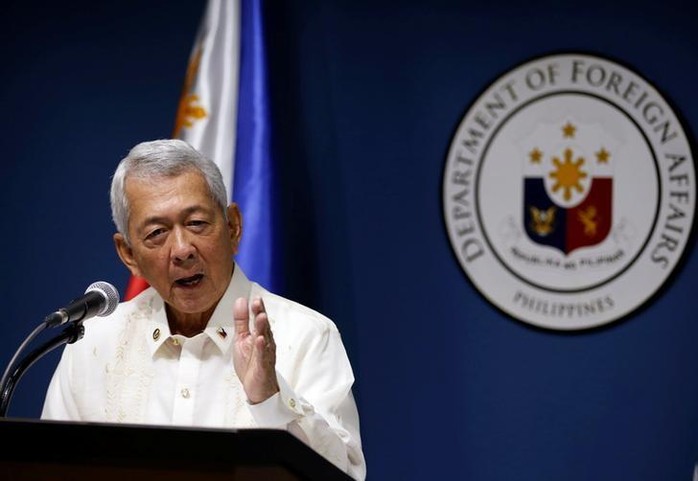 Ngoại trưởng Philippines Perfecto Yasay. Ảnh: REUTERS