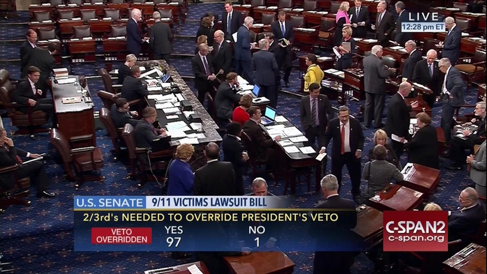 Thượng viện Mỹ bỏ phiếu hôm 28-9. Ảnh: C-SPAN2