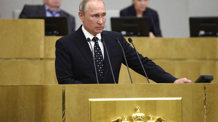 Tổng thống Putin phát biểu tại phiên khai mạc Duma Quốc gia ở Moscow hôm 5-10. Ảnh: SPUTNIK