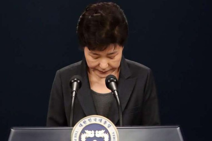 Bà Park phát biểu trên truyền hình tối 4-11. Ảnh: EPA