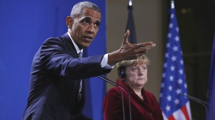 Tổng thống Obama thăm Đức hôm 17-11. Ảnh: AP