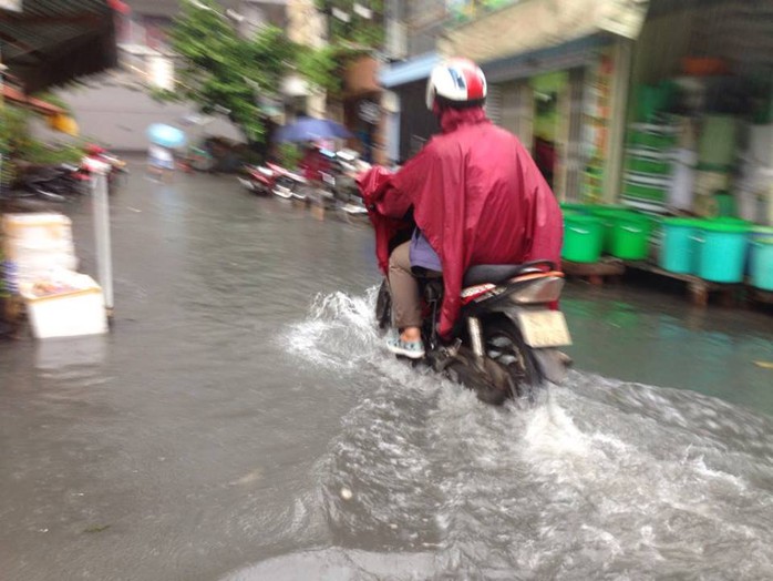 
Trong lúc đường Nguyễn Hữu Cảnh đang chìm thì rất nhiều tuyến hẻm ở quận Bình Thạnh người dân đang phải kê cao đồ đạc, hàng hóa để đối phó với tình trạng nước dâng cao
