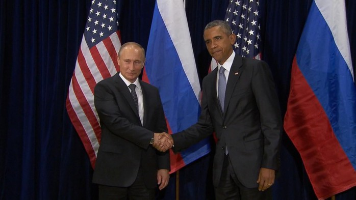 
Tổng thống Nga Vladimir Putin và người đồng cấp Mỹ Barack Obama. Ảnh: ABC News
